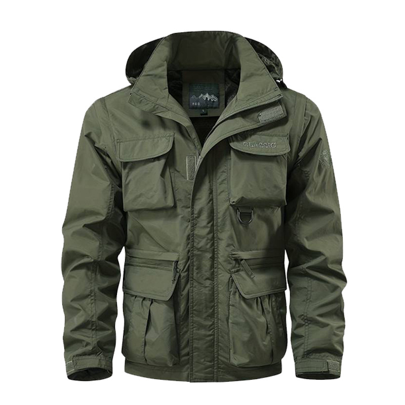 Outdoor Sport Jacket - Men's Windproof Waterproof Jacket with Detachable