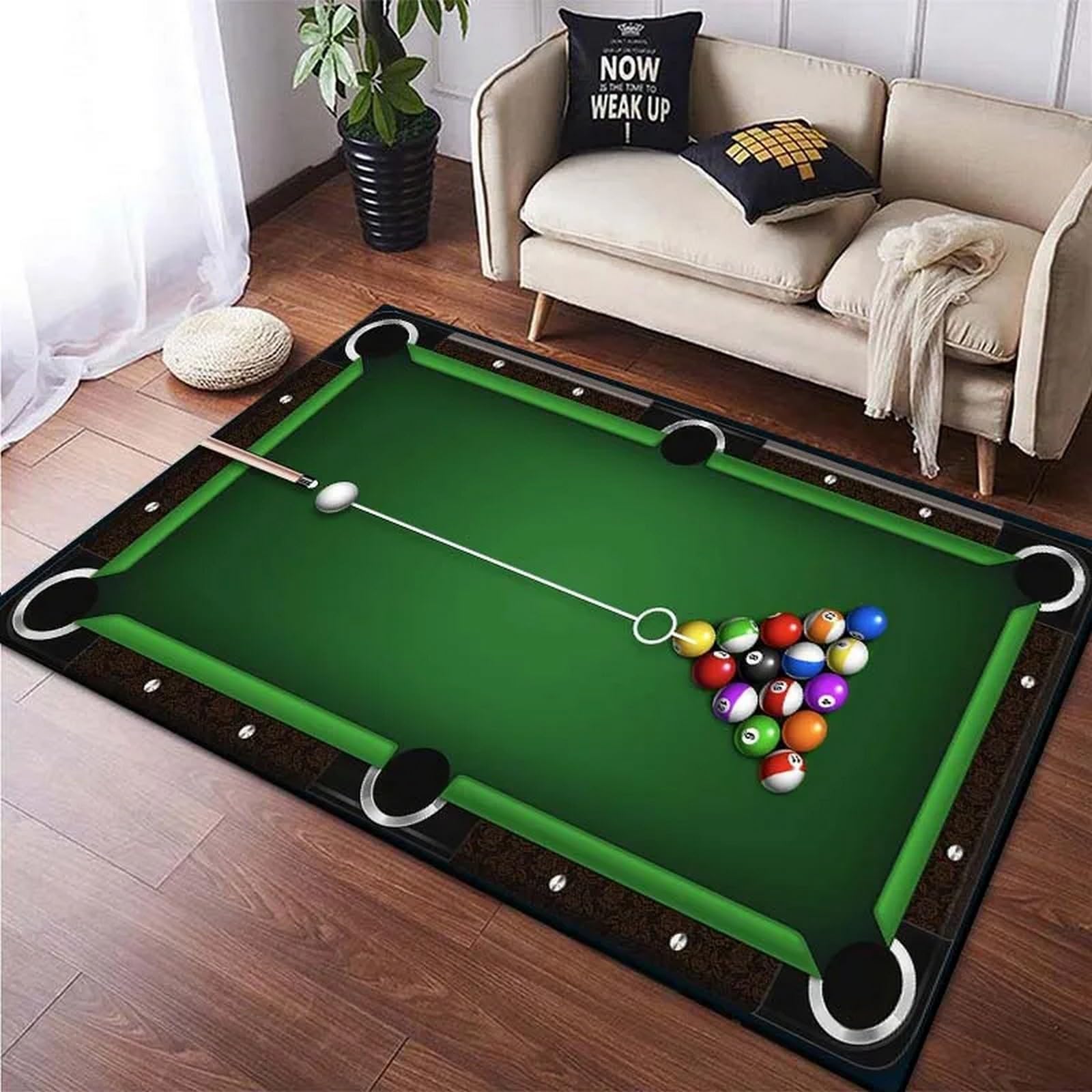 Outdoor Sport Area - Billiards Area Rug, Ball Game Billiard