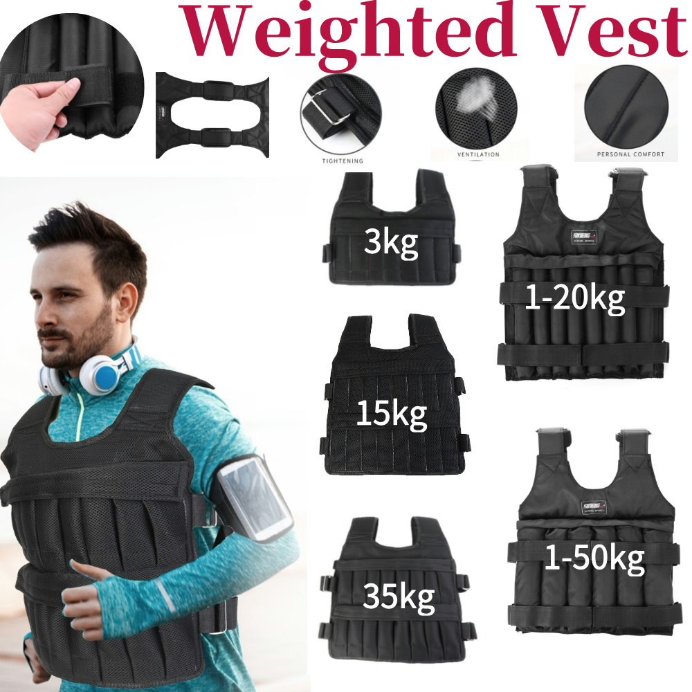 Outdoor Sport Jacket - 3/15/35kg Workout Weight Jacket Adjustable Exercise