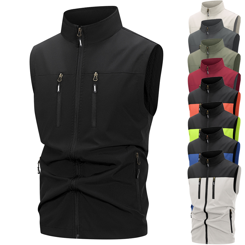 Outdoor Sport Jacket - Men's Lightweight Softshell Vest with Zipper
