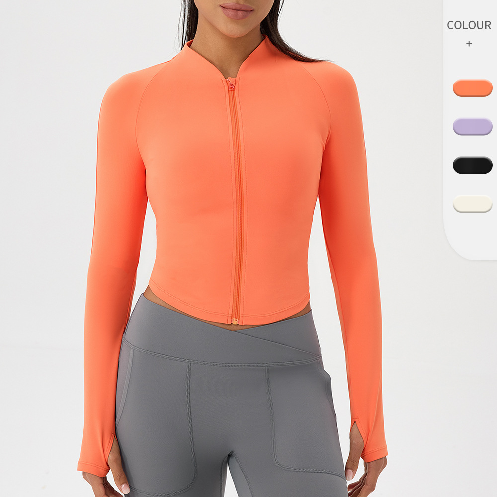 Nude yoga wear jacket stand-up - đánh giá và giá Outdoor Sport Jacket Women'S