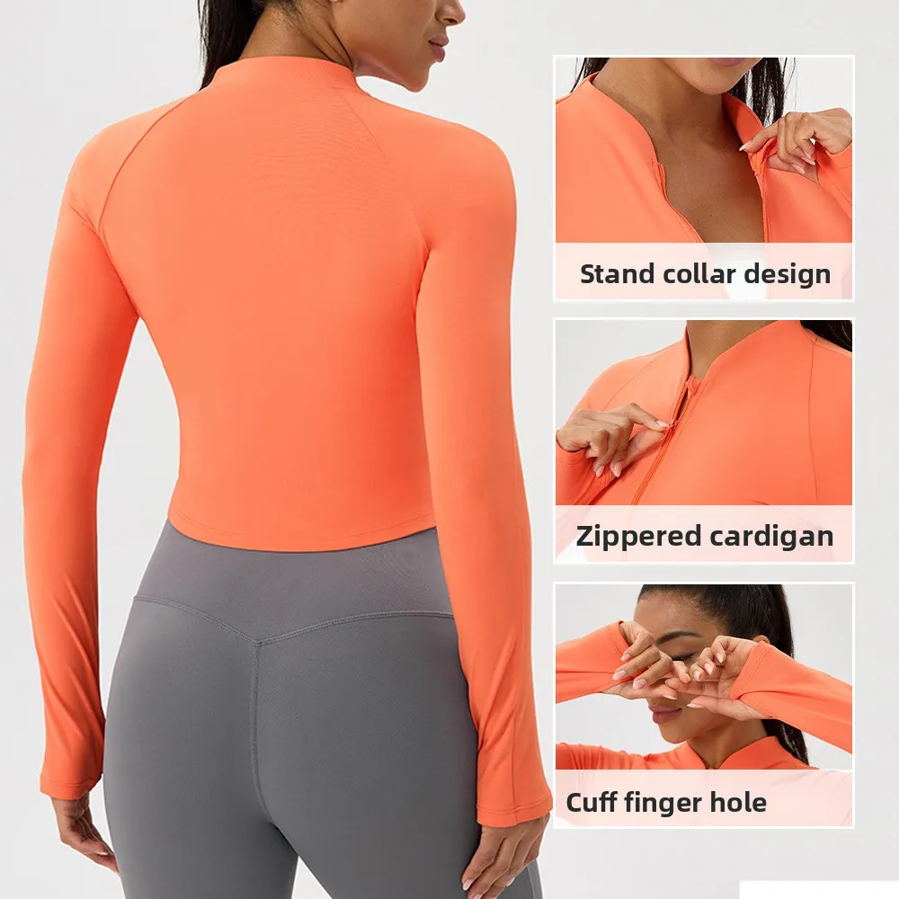 Nude yoga wear jacket stand-up - đánh giá và giá Outdoor Sport Jacket Women'S