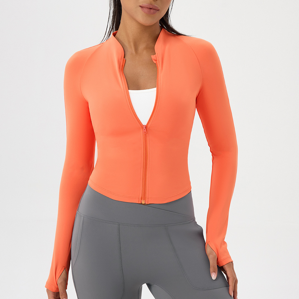Nude yoga wear jacket stand-up - đánh giá và giá Outdoor Sport Jacket Women'S