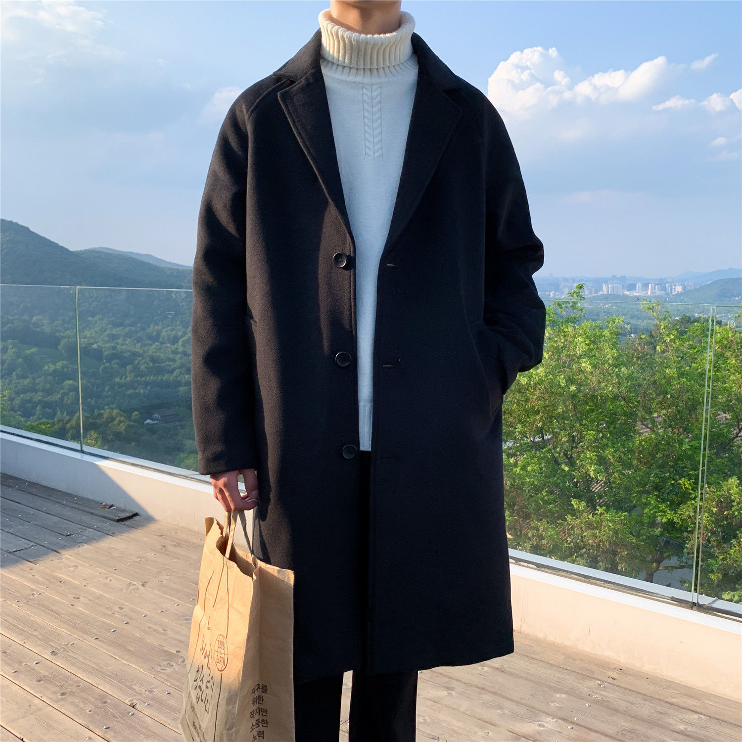 Wool Blend Coat Grey Mans Clim - đánh giá và giá Outdoor Sport Hobbies