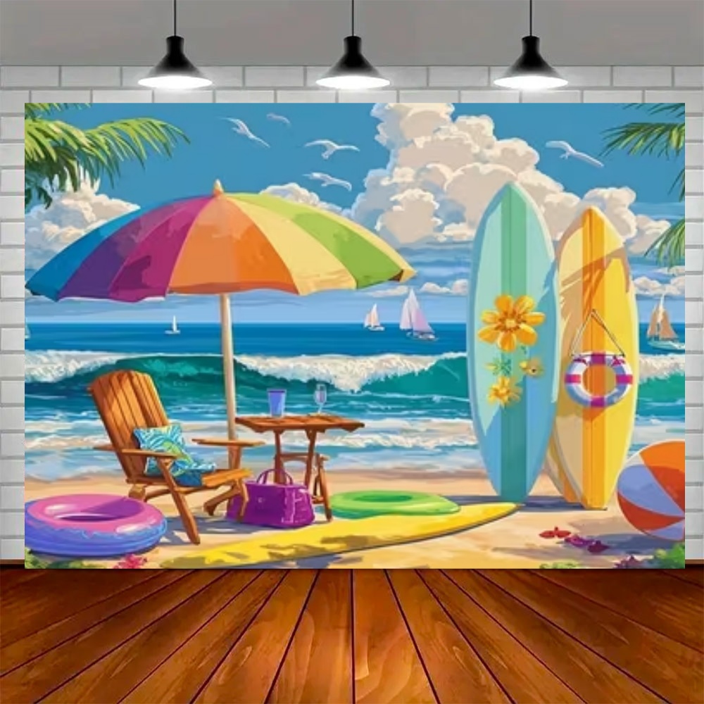 Summer Surfboard Theme Backdro - đánh giá và giá Outdoor Sport Background