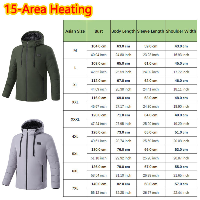 15 Area Heated Winter Hooded J - đánh giá và giá Outdoor Sport Jacket