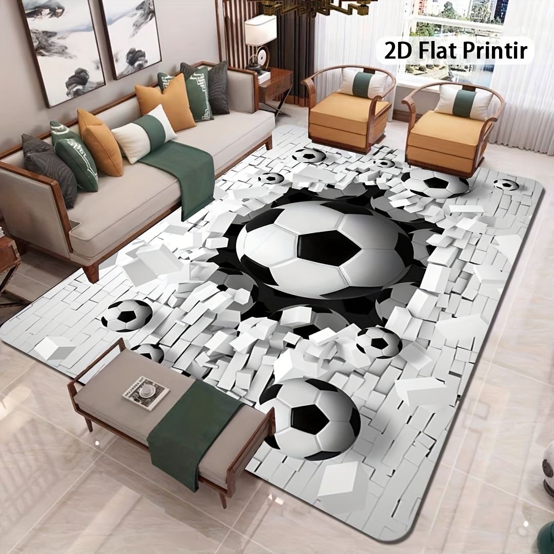Soccer Ball 3D Effect Rug Flan - đánh giá và giá Outdoor Sport Area
